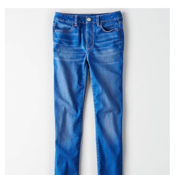 American Eagle Hi-Rise Sapphire Blue Jegging - Size 00 - Picture 1 of 6